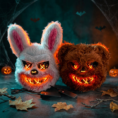Máscara de Halloween de Conejo u Oso para Fiestas y Disfraces