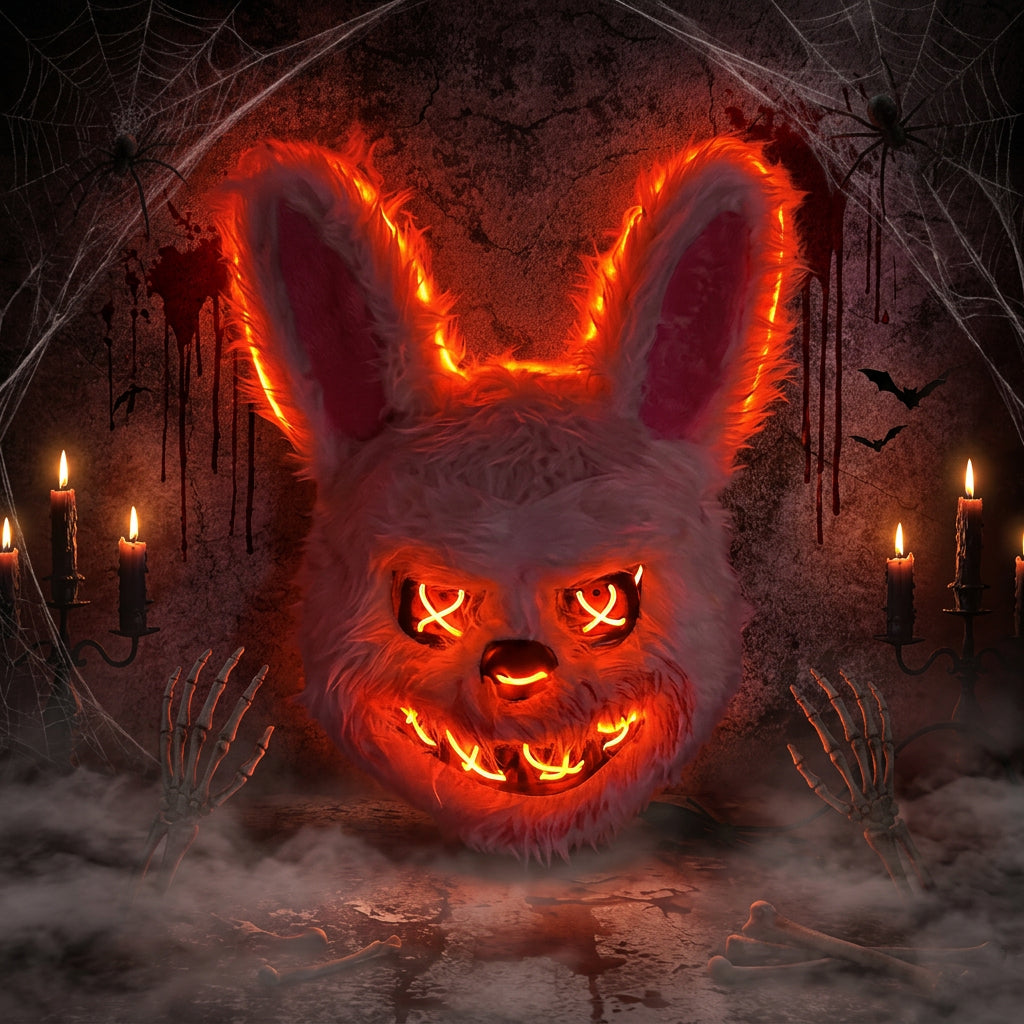 Máscara de Halloween de Conejo u Oso para Fiestas y Disfraces