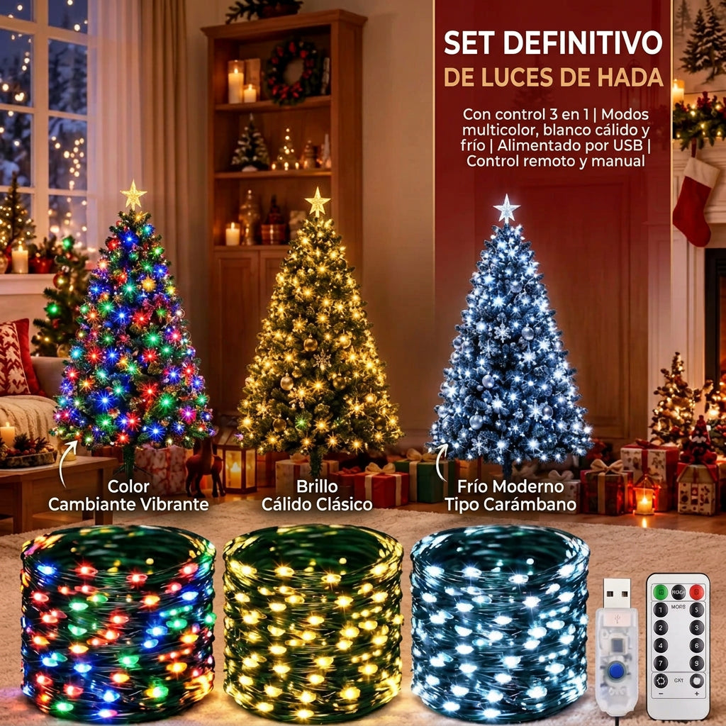 Guirnalda de Luces LED de Cable de Cobre USB, 8 Modos