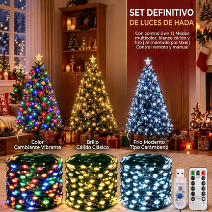 Guirnalda de Luces LED de Cable de Cobre USB, 8 Modos