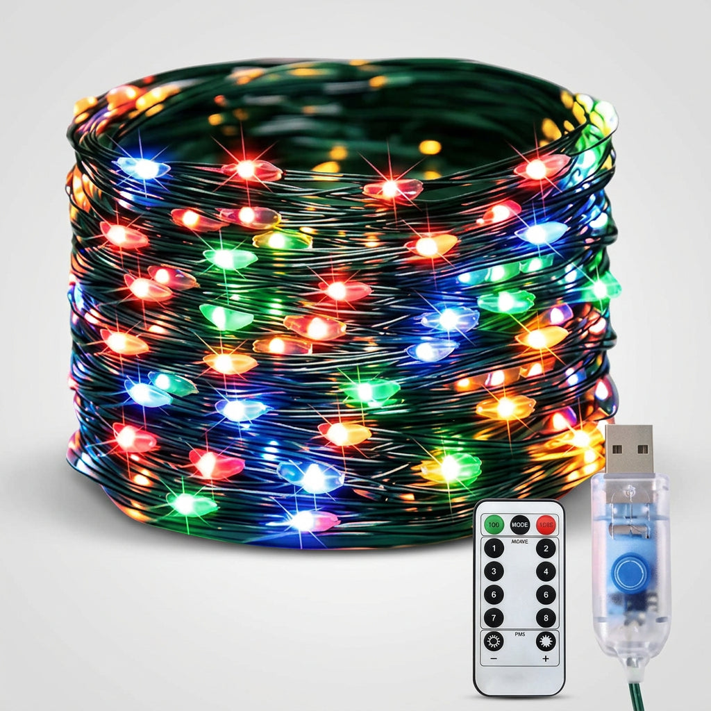 Guirnalda de Luces LED de Cable de Cobre USB, 8 Modos