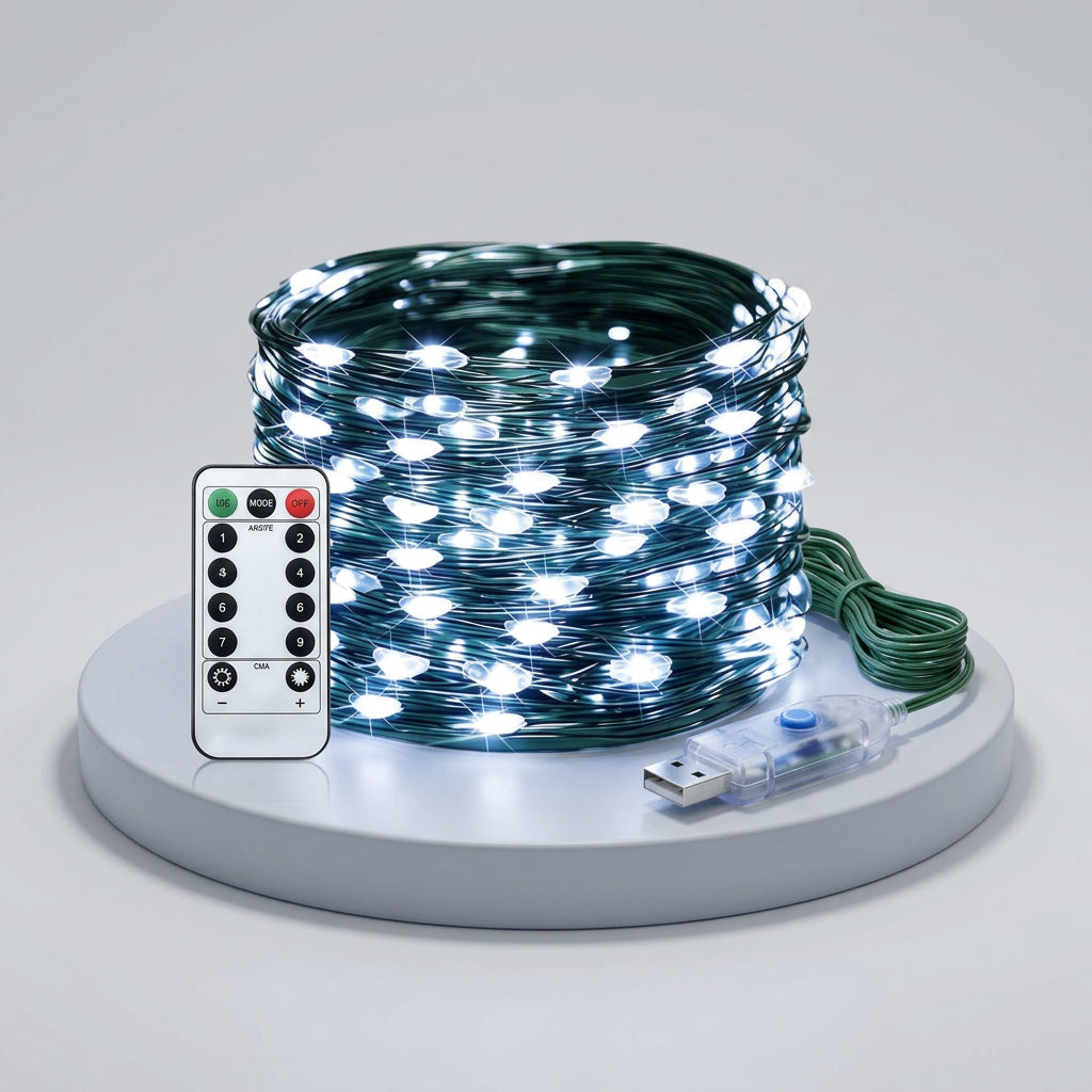 Guirnalda de Luces LED de Cable de Cobre USB, 8 Modos
